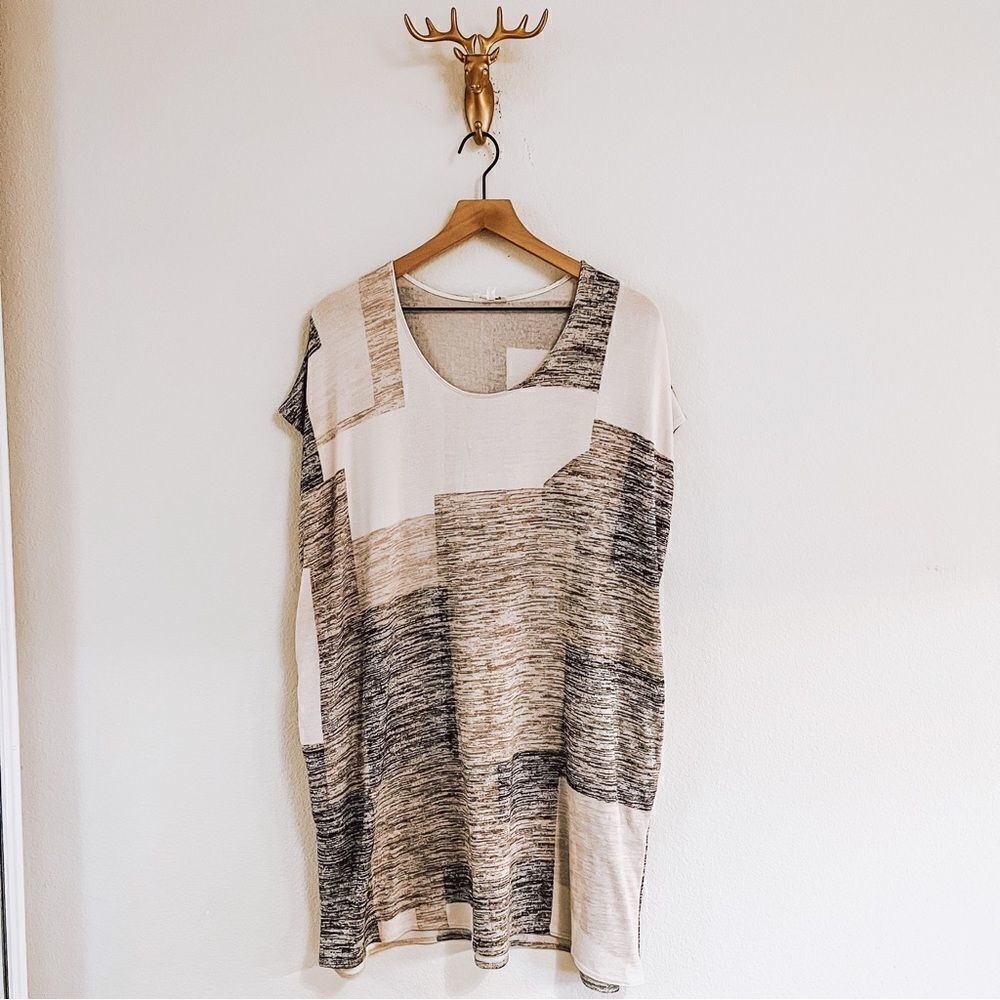 WILFRED FREE Women's Gray/Cream Sleeveless Tunic Size Small